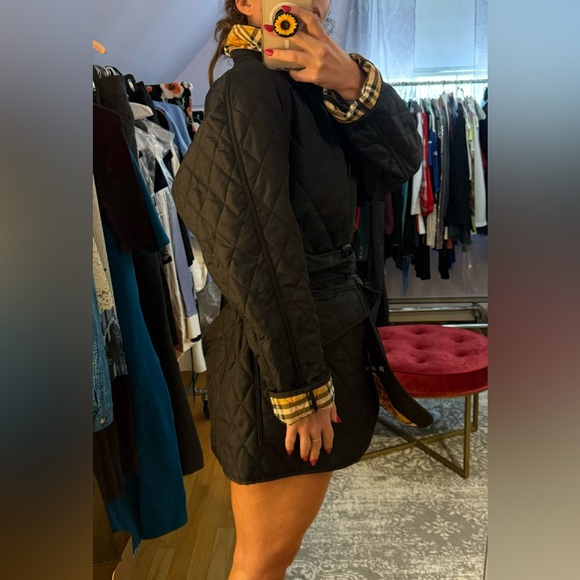 Burberry Winter Coat Black with pattern inside and belt size XL new with tags - Picture 15 of 15